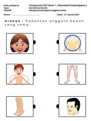 Mengenal bahagian anggota badan
