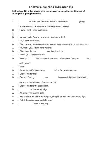 Ask for and give directions