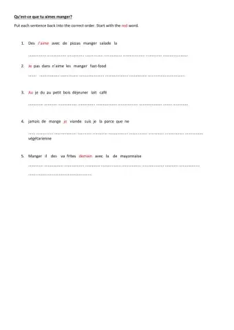 Qu'est-ce que tu aimes manger