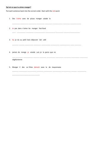 Qu'est-ce que tu aimes manger