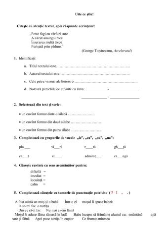 Recapitulare semestrul I