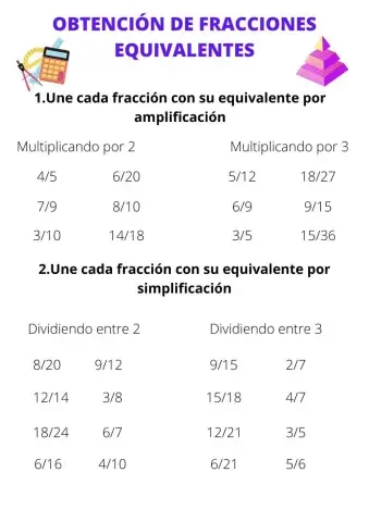 Obtención de fracción equivalentes