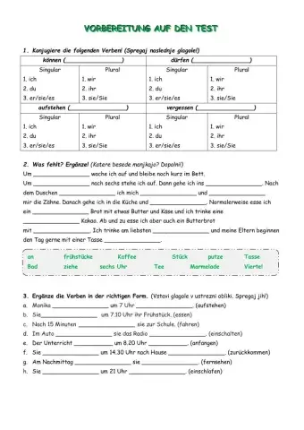 8. Klasse - Vorbereitung auf den Test 1