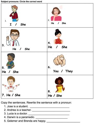 Subject Pronouns Basic