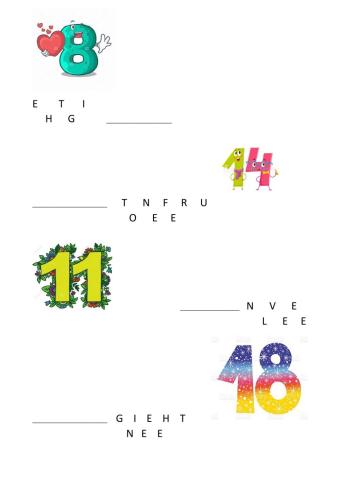 Numbers 8, 11, 14, 18