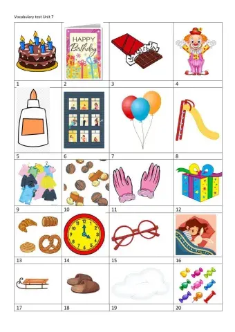 Vocabulary test unit 7 Family and friends 2