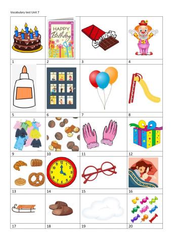 Vocabulary test unit 7 Family and friends 2