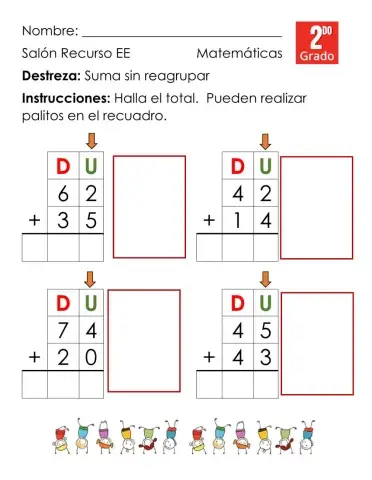 Suma 2 digitos sin reagrupa