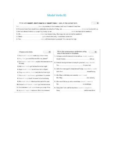 Modal Verbs B1