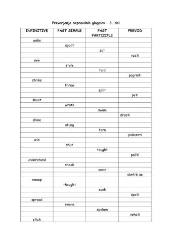 Preverjanje znanja - 3. del