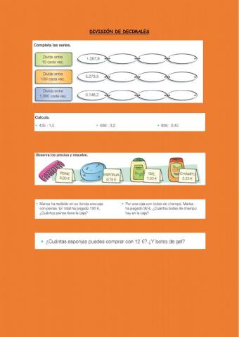División decimales