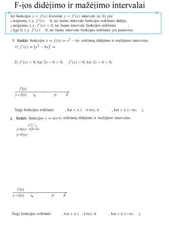 Funkcijos didėjimas ir mažėjimas