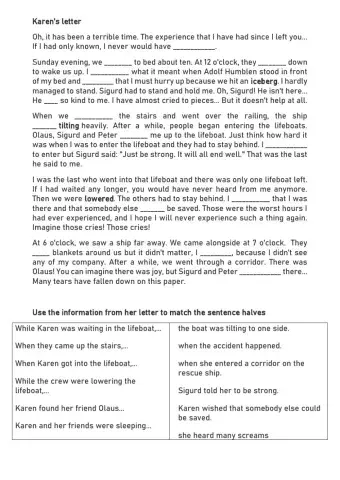 Karen's letter - Titanic