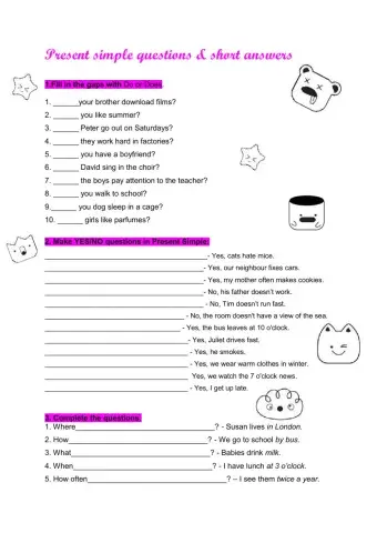 Present simple questions and short answers