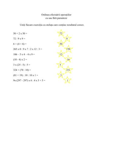 Ordinea operațiilor