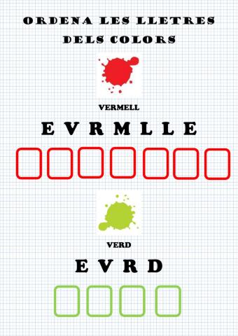 Ordenar letras sobre los colores