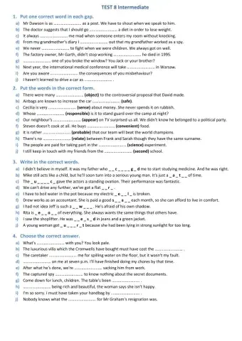 Test leksykalny Intermediate 8