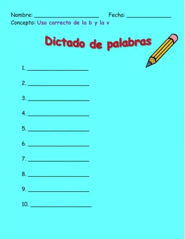 Dictado uso correcto de la b y la v