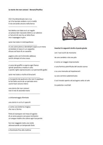 Canzone -le storie che non conosci