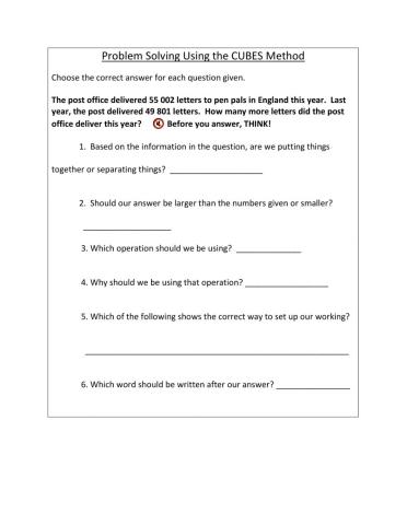 Steps in Problem Solving