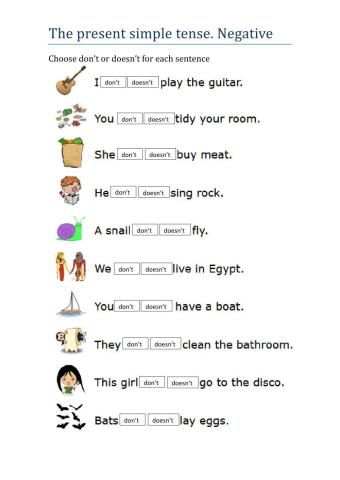 Present simple negative