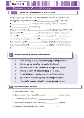 Grade 11  Theme 3  REVIEW AND CONSOLIDATION