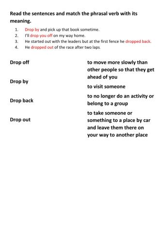 Phrasal verbs DROP