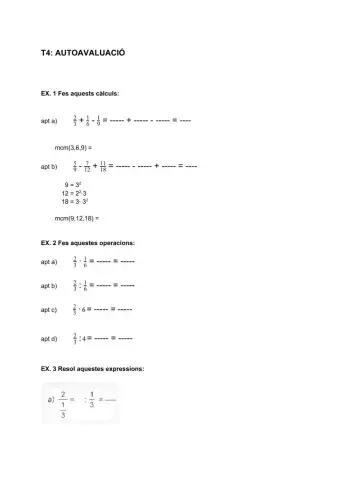 Autoavaluació operacions amb fraccions