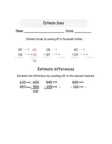 Estimating sums and differences