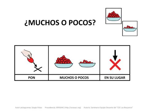 Material Teacch concepto muchos-pocos iii