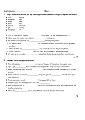 Shopping and special offers