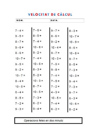 Velocitat de càlcul: restes 3