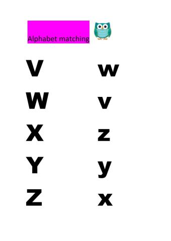 Alphabet uppercase lowercase matching