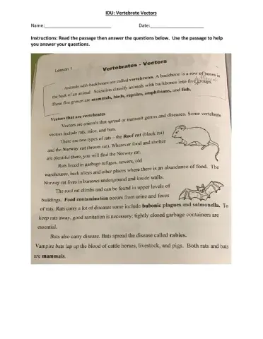 IDU: Vertebrates-Vectors