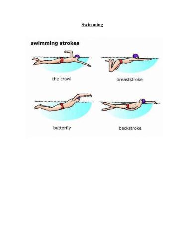Swimming worksheet