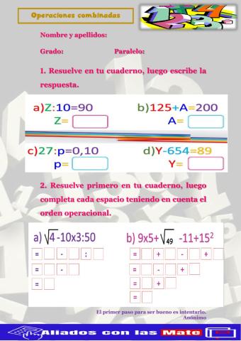 Operaciones combinadas 4