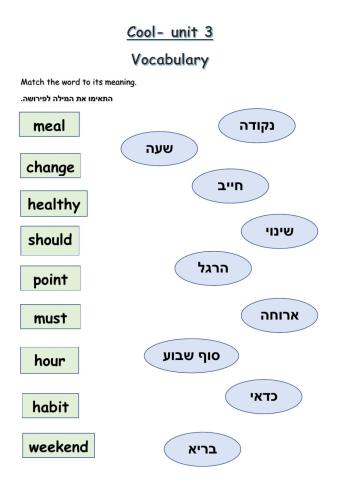 Cool- unit 3 vocabulary