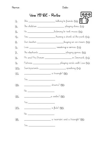 Review verb TO BE