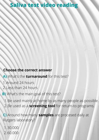 Saliva test video reading