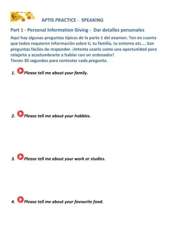 Aptis speaking part 1 - 1