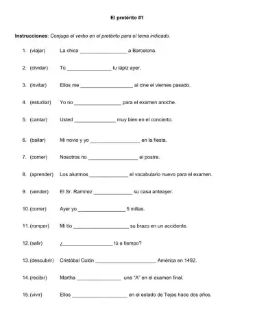 El pretérito -1