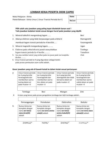 LKPD-Unsur Transisi Perioda Ke-4