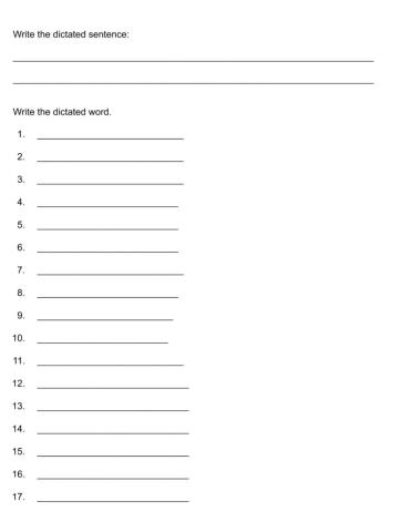  Spelling test - Lesson 7