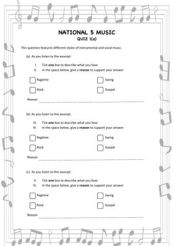 National 5 Music Quiz 1(a)