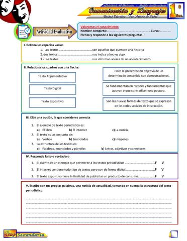 Evaluación de Tipos de texto