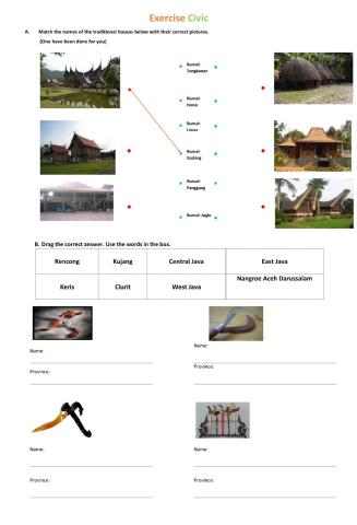 Exercise Civic 1 Traditional weapon and houses