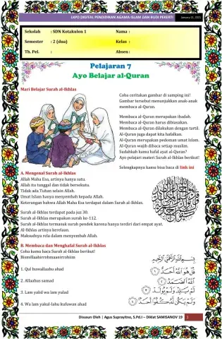 LKPD Digital PAIPB Kelas 1 Semester 2 Pembelajaran 7