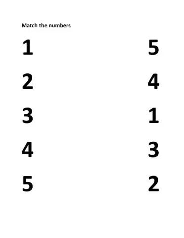 Number matching 1 to 5