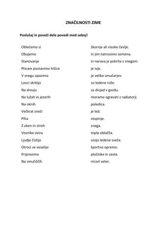 Značilnosti zime