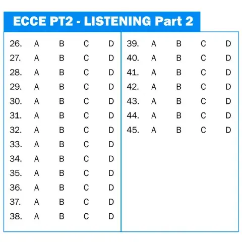 ECCE PT 2- Listening Part 2